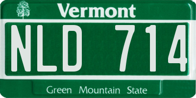 VT license plate NLD714