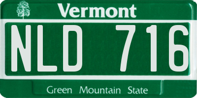 VT license plate NLD716