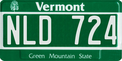 VT license plate NLD724