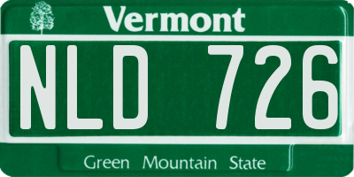 VT license plate NLD726