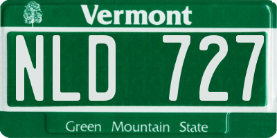VT license plate NLD727