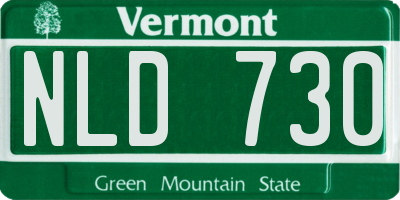 VT license plate NLD730