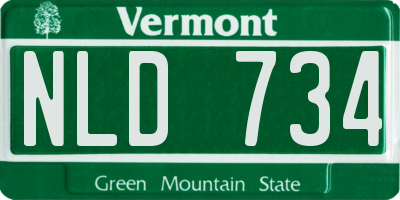 VT license plate NLD734