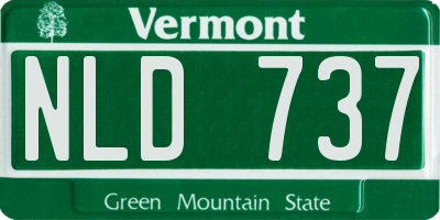 VT license plate NLD737
