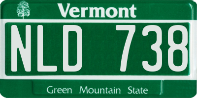 VT license plate NLD738