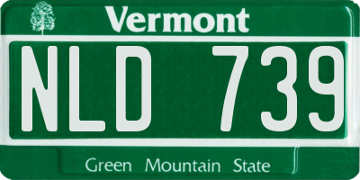 VT license plate NLD739