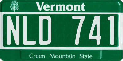 VT license plate NLD741