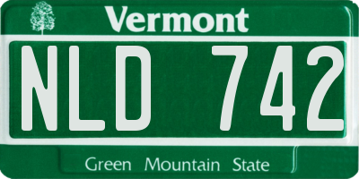 VT license plate NLD742