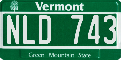 VT license plate NLD743