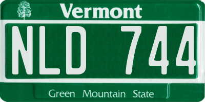 VT license plate NLD744