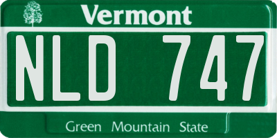 VT license plate NLD747