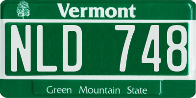 VT license plate NLD748