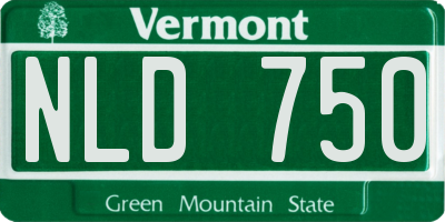 VT license plate NLD750