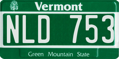 VT license plate NLD753