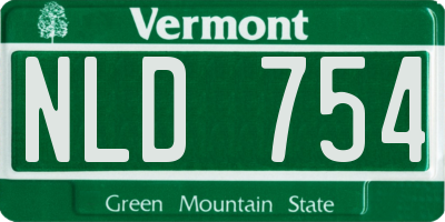 VT license plate NLD754