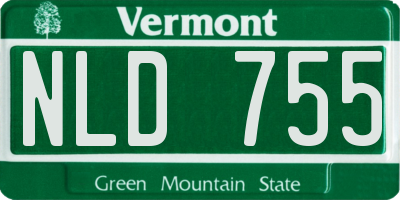 VT license plate NLD755