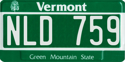 VT license plate NLD759