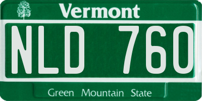 VT license plate NLD760