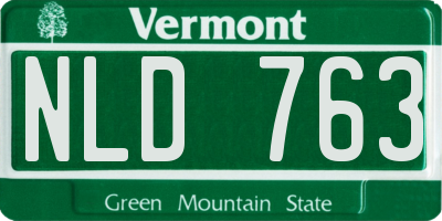 VT license plate NLD763