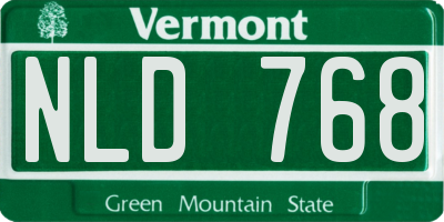 VT license plate NLD768