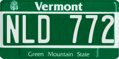 VT license plate NLD772