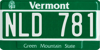 VT license plate NLD781