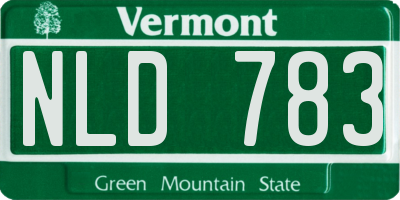 VT license plate NLD783