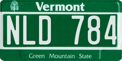 VT license plate NLD784