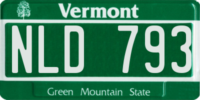 VT license plate NLD793