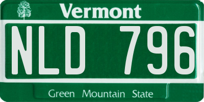 VT license plate NLD796