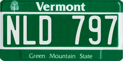 VT license plate NLD797
