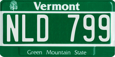 VT license plate NLD799