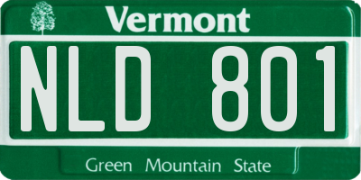 VT license plate NLD801