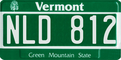 VT license plate NLD812