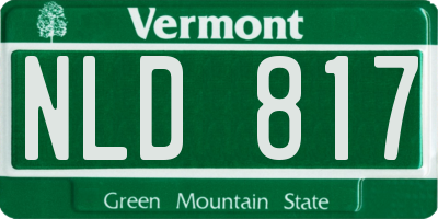 VT license plate NLD817