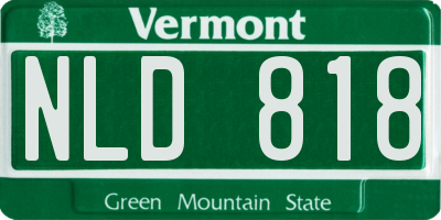 VT license plate NLD818