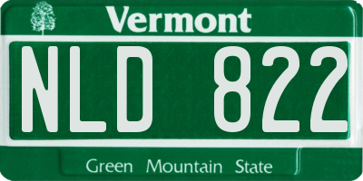 VT license plate NLD822