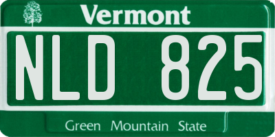 VT license plate NLD825