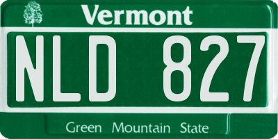 VT license plate NLD827