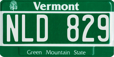 VT license plate NLD829