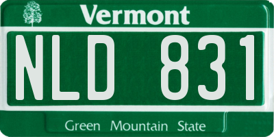 VT license plate NLD831