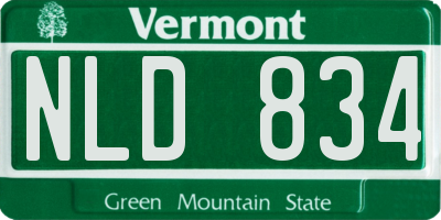 VT license plate NLD834