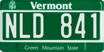 VT license plate NLD841