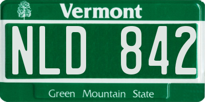 VT license plate NLD842