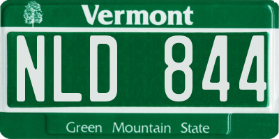 VT license plate NLD844