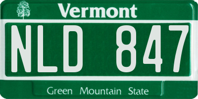 VT license plate NLD847