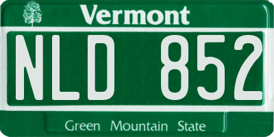VT license plate NLD852