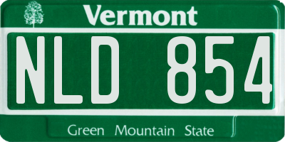 VT license plate NLD854