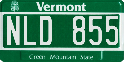 VT license plate NLD855