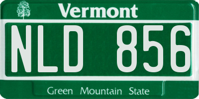 VT license plate NLD856